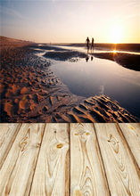 Sand Beach Photo Studio Props Scenic Background Wooden Floor Photography Backdrops Vinyl 5x7ft or 3x5ft JieQX293