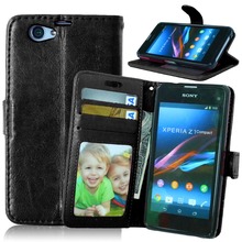 Original Phone Case for Sony Xperia Z1 Compact Z1 Mini D5503 M51W Luxury Flip Leather Wallet Case Card Holder Stand Back Covers