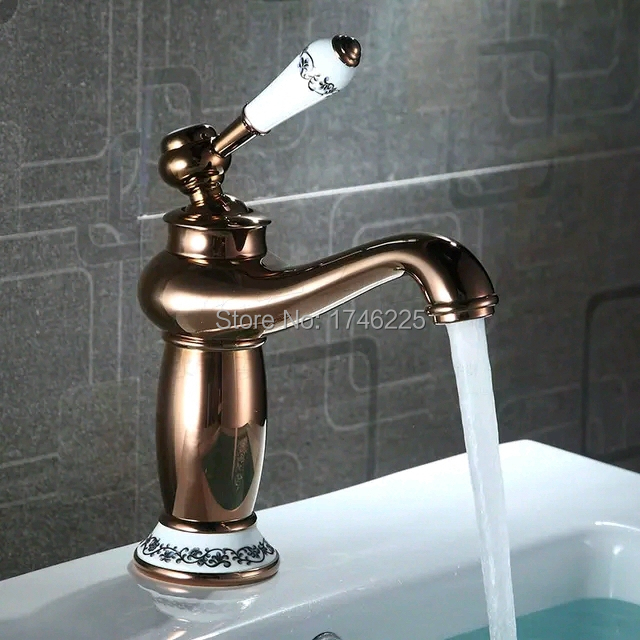 Blue and white porcelain basin faucet brass bathroom faucet hot and ...