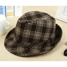 2016 New Hot Sale Unisex Vintage Blower Jazz Hat Top Hat Tartan Cap Outdoor Fashion Beach Hat Two Colors 2032
