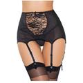 New Ropa Interior Mujer Plus Size High waisted Lace Hollow out Garter Belt LC1183 Black Models