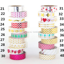 NEW 1X Gold foil 15mm x10m christmas washi decorative scotch tape wholesale