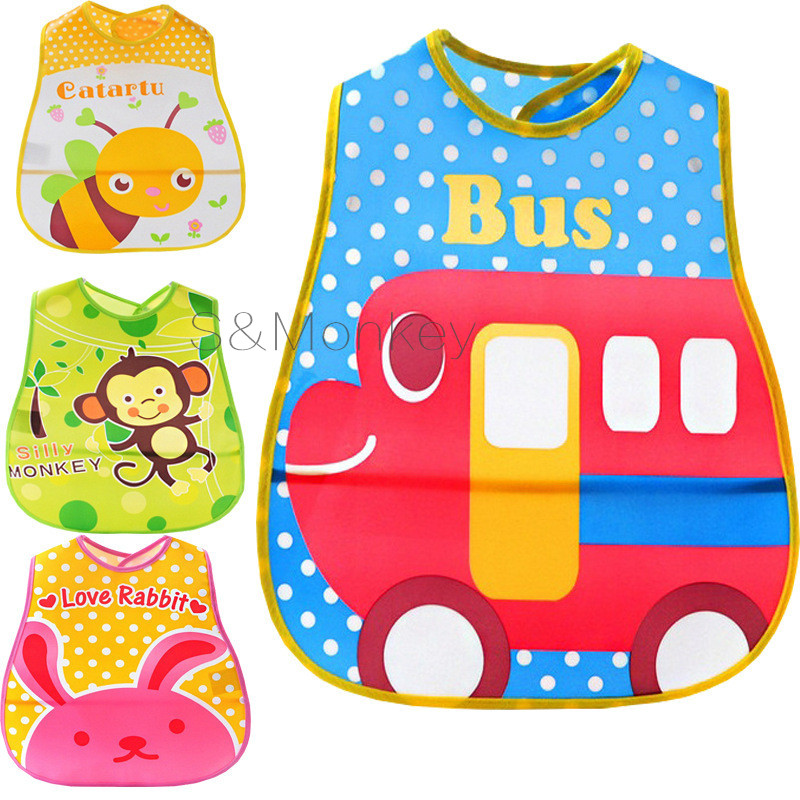 Baby infant Kids Cute Cartoon EVA Bibs Waterproof Bandana Children Baby Bibs Boys Girls Infants Burp Clothes baby Feeding Care