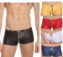 New Men’s Sexy Cool Faux Leather Zipper Boxers Trunks Shorts Underwear M-XL