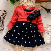 Free Shipping new fashion 100 Cotton Baby girl dresses Kids Children s Lovely princess Two Tones