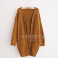Cute Women s Preppy Style Twisted Braid Plait Female Loose Medium Long Solid Coarser Line Pocket