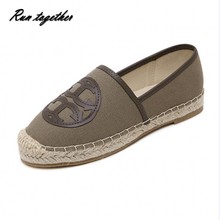 Spring summer women casual flat shoes round toe slip on loafers Fisherman Espadrilles Boat Shoes woman hemp rope Weave