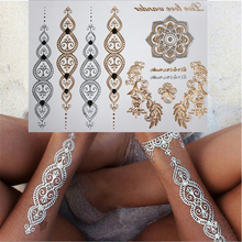 Model #-035 gold and silver flash tattoos One-time temporary tattoos Body art gold tattoo stickers High quality tattoo