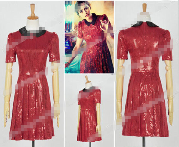 Custom Made Who Is Doctor 8 Clara Oswald Red Sequins Red Dress Cosplay Costume Halloween