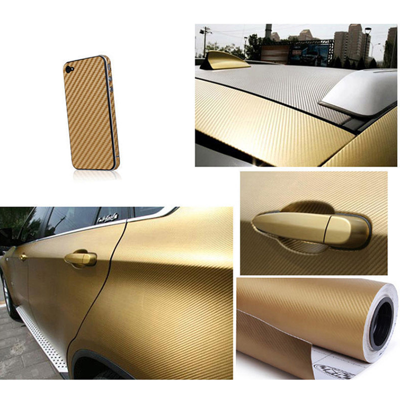 Free Shipping 127X30cm 3D Black Carbon Fiber Vinyl Film Carbon Fibre Car Wrap Sheet Roll Film