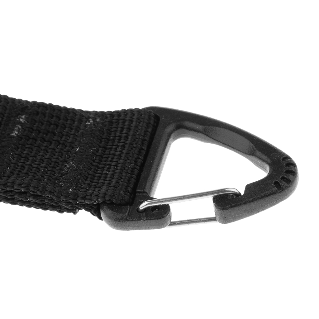 Outdoor Hiking Nylon Webbing Belt Double Ended Triangular Carabiner Clip 