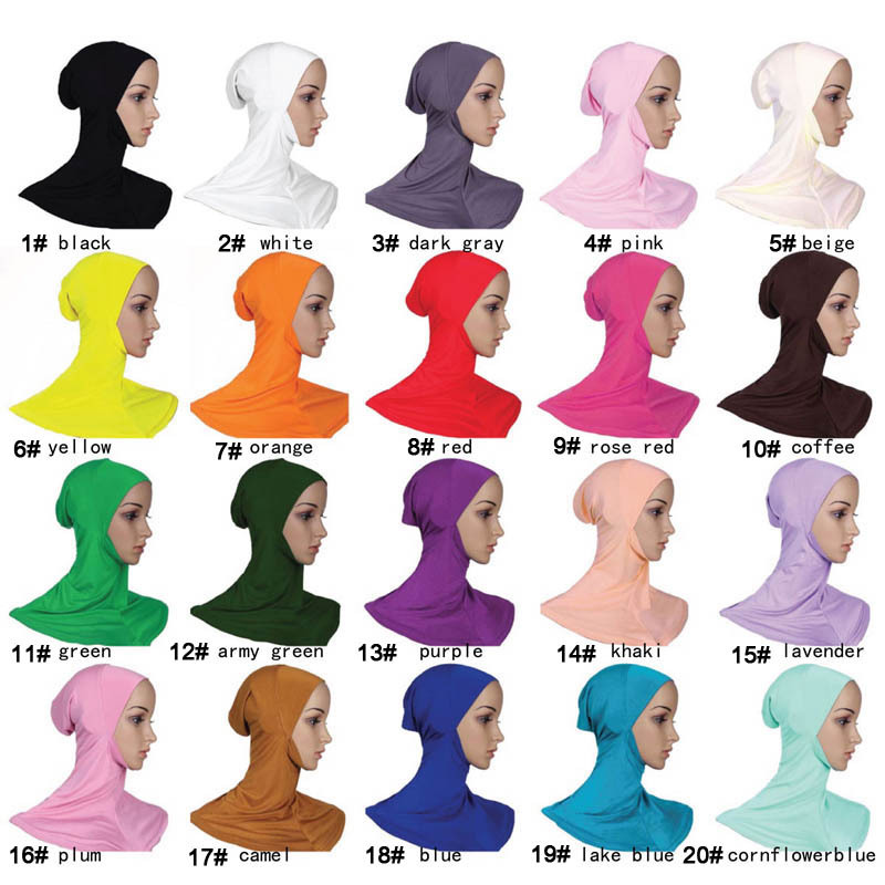 Muslim Islamic long hijab color chart800
