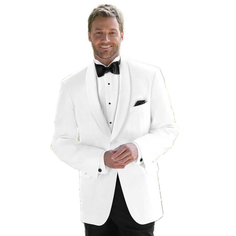 24.1 2015 new arrival herren anzug One Button Groom Tuxedos Best man Suit white Groomsman Prom Suits men suit costume homme