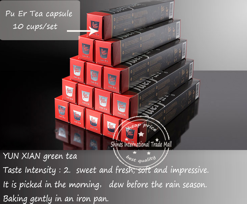5 tastes 50 cups Yunnan Pu Er tea capsule suitable for all Nespresso coffee capsule system