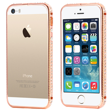  Phone Case for iPhone 5 5S Crystal Clear Rhinestone Diamond Frame Cover for apple 5
