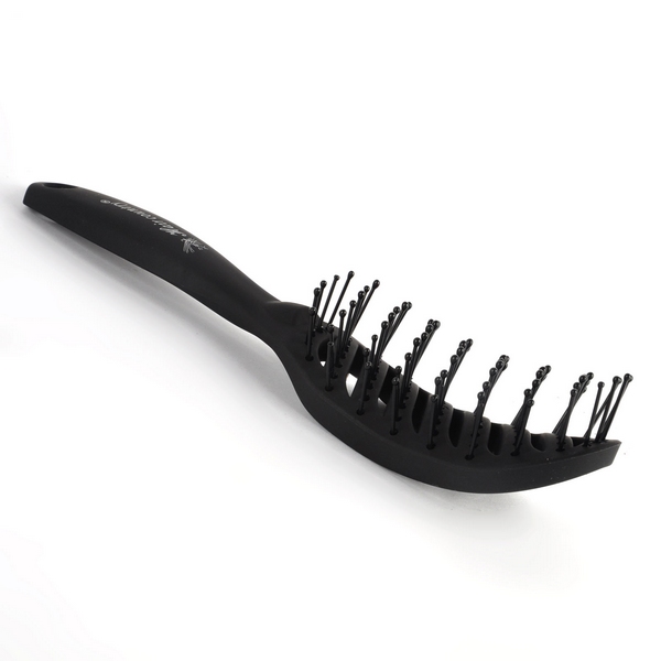 New Plastic Hair Brush Vented Comb For Home & Salon Hairdressing Tool Black
