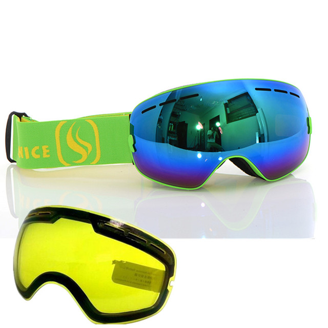 Benice сноуборд очки профессиональные двойные анти противотуманные большие сферические Ветрозащитный мотокросс лыжная маска очки с Ночного Видения Объектив