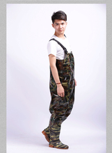 0.65mm Camouflage Fishing Wading Pants Man Winter Breathable Chest Waders Waterproof Rubber Fishing Materials Rain Hunting Pants