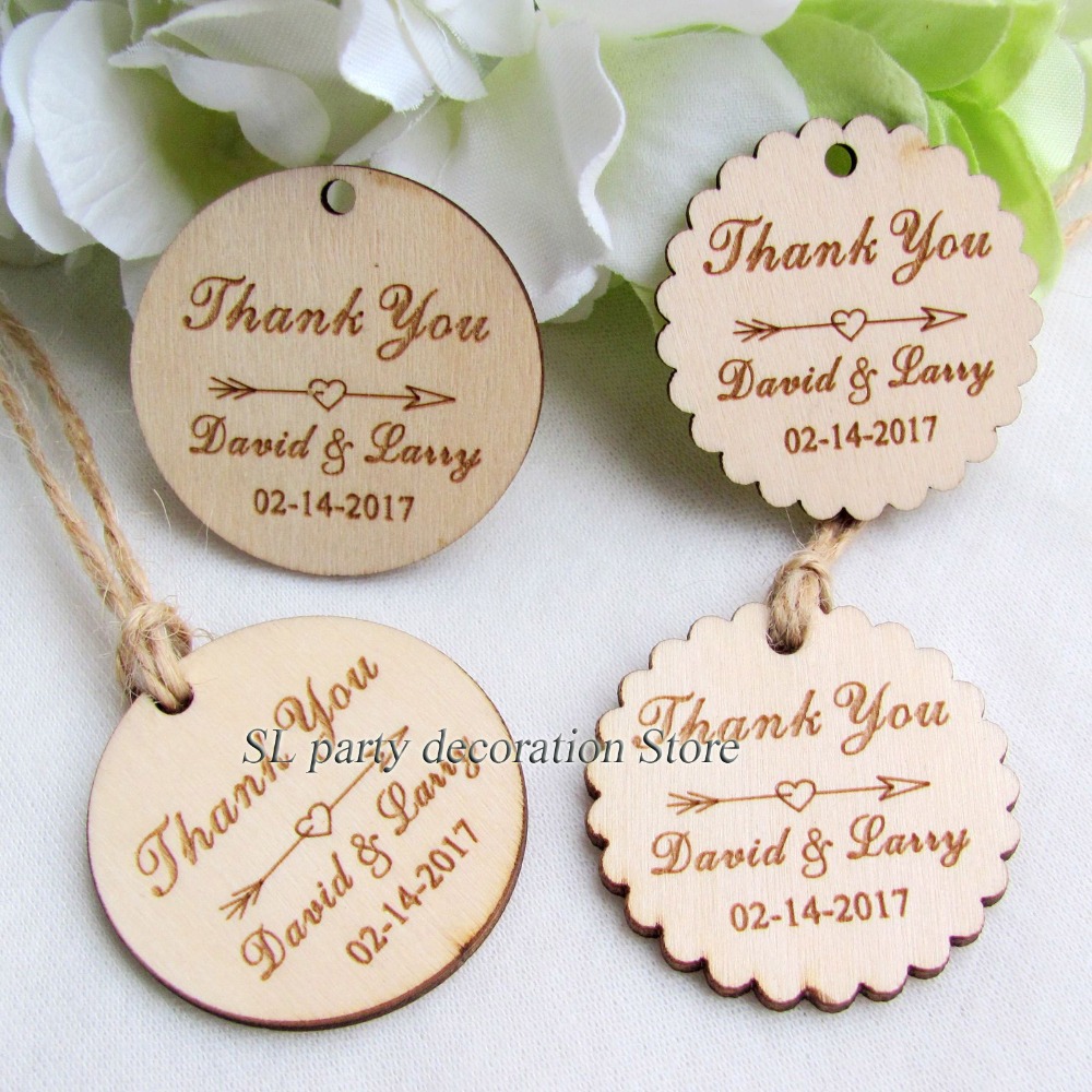 Wholesale Personalized Engraved Thank You Wedding Tags Round Circle