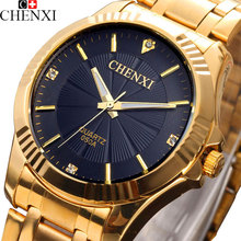 CHENXI Gold Watch Men Watches Top Brand Luxury Famous 2016 Wristwatch Male Clock Golden Quartz Wrist Watch Relogio Masculino