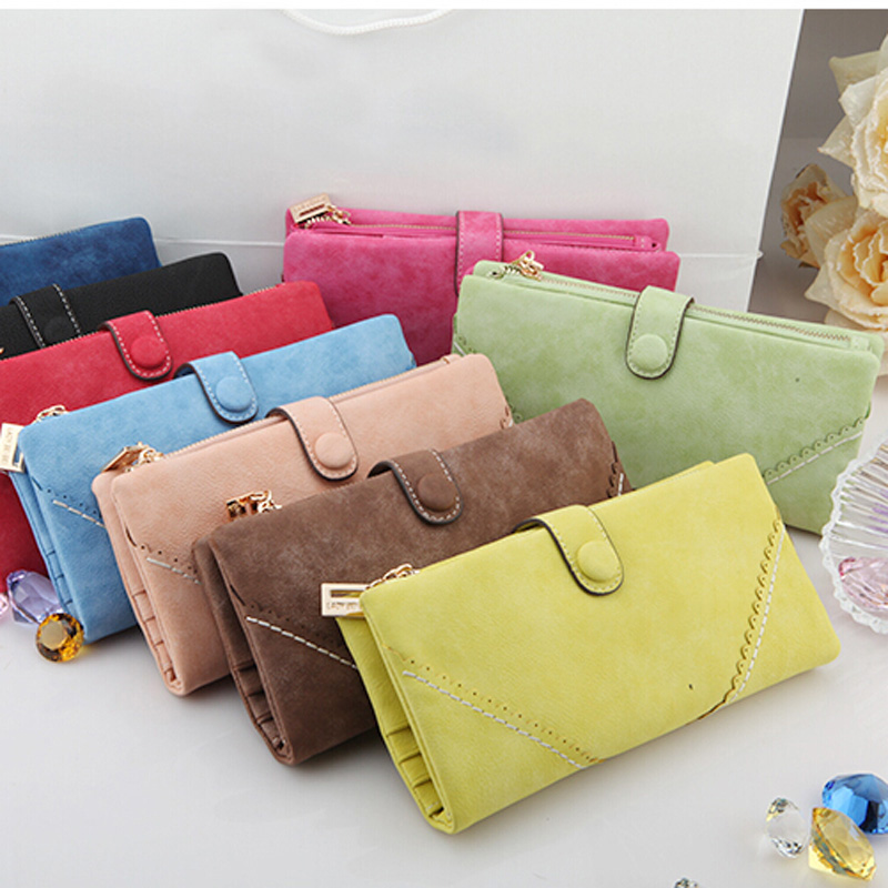 WomenCoinPursesKoreanLongVintageLeatherZipperLadiesCoinPouch