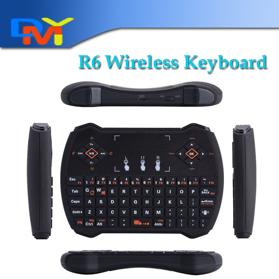 New Arrival !!! Mini R6+ 2.4G Original Wireless Keyboards gaming Fly Air Mouse Touchpad For Android TV BOX game Keyboard