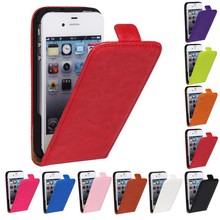 Retro Luxury Mobile Phone Bags Cases Crazy Horse Flip Cover PU Leather Case For Apple iphone4 4s 4s