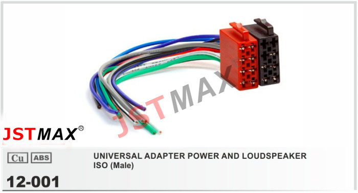 Jstmax Universal Male Iso Radio Wire Cable Wiring Harness