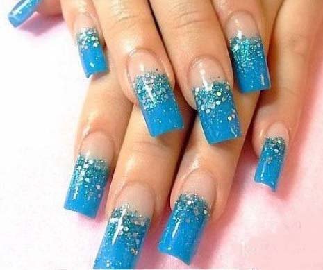 Diy Tutorial Glitter Gel Manicure Rock N Roll Bride Decorate With Glitter The Area Where Nail Meets Tip And Apply Hologram Art Cure For 20 Seconds Overlay Clear Builder Gel