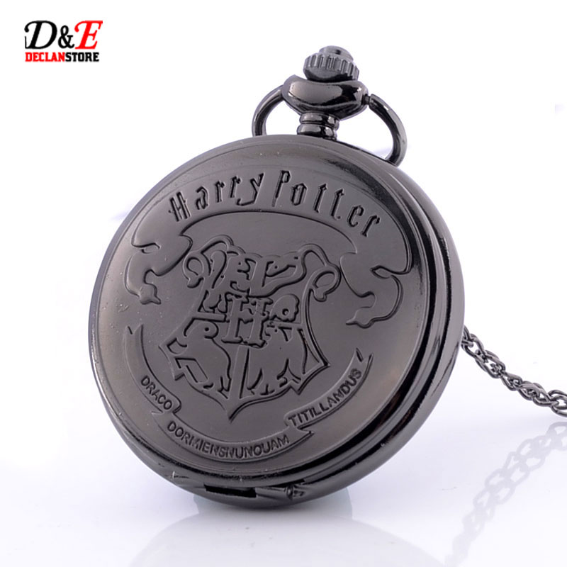 Hogwarts School Badge Harry Potter Pocket Watch Quartz Watch Men with Necklace Chain P383