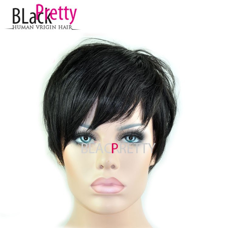 2015 New Pixie Cut Human Natural Hair Wig Rihanna Black 2015 New Pixie Cut Human Natural Hair Wig Rihanna Black