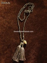 new fashion 6mm fected pyrite Tassel necklace women lady