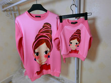 family clothing matching mother daughter son clothes girl women print cartoon hoodies winter thick sweatshirts family clothing