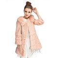 Hot Sale Fashion Women Coats Winter Natural Rabbit Fur Jackets With Fox Fur Collar Trims Real