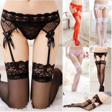 Sexy Women Lady Baby Dolls Black White Red Pink 2 Layer Floral Lace Garter Belt Lingerie Sexy Suspender Exotic Apparel