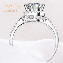 Genuine 925 Sterling Silver Jewelry Big CZ Diamond Ring Wedding Rings For Women Luxury Wholesale Bijoux