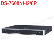 In stock DS-7608NI-I2/8P English version 2SATA, 8 POE ports 8ch NVR supporting third-party camera, plug & play NVR POE 8ch H.265
