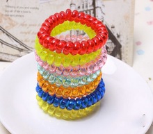 10 Pcs Fashion Telephone Wire Elastic Silicone Rubber Bands Gum For Hair Donut Hairband Hair Accessories Headband Women Girls