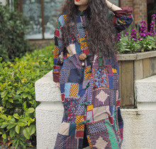 2015 new arrival women’s print trench coat maxi long outwear plus size ladies’ autumn and winter long vintage overcoat trench