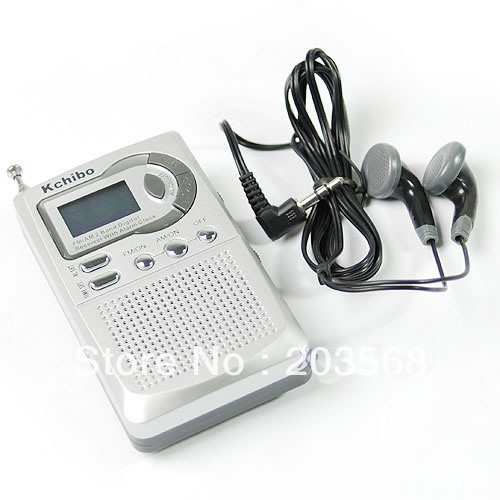 D19Free Shipping AM FM Pocket Radio 2 Band Receiver LCD Alarm Clock New