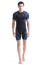 Men Short Compression FIXGEAR Base Layer Surfing Fitness Exercise Shirts Running Trainning Gym Sportswear Shorts Blue C2S_set_1