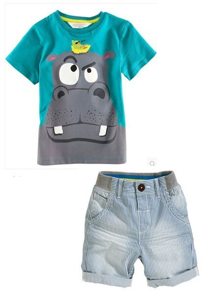 baby Boys clothing shorts Summer cartoon Sets Boys 2015 casual Brand Clothing Set Kid Apparel T