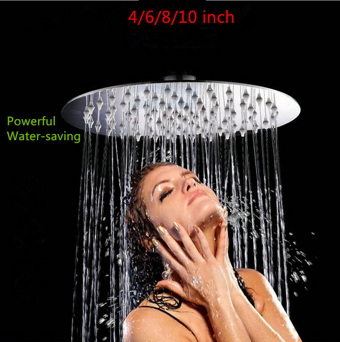 Free shipping,chrome finish stainless steel top rain shower head bath shower round 8 inch