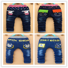 New spring autumn children’s clothing baby boys girls jeans children cartoon trousers pants retail 2-5 years old free shipping