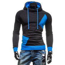 2016 Autumn New Men’s Designer Fashion Brand Casual Spell Color Hooded Sweatshirt, Men Hoodies Slim Long Sleeve Male Clothing