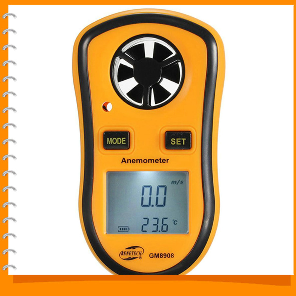 GM8908 Pocket Size Digital LCD Wind Speed Gauge Meter Anemometer Temperature