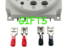 Universal input 12V 24V 7 days progrmmable digital timer switch with 4 insulated female connectors as