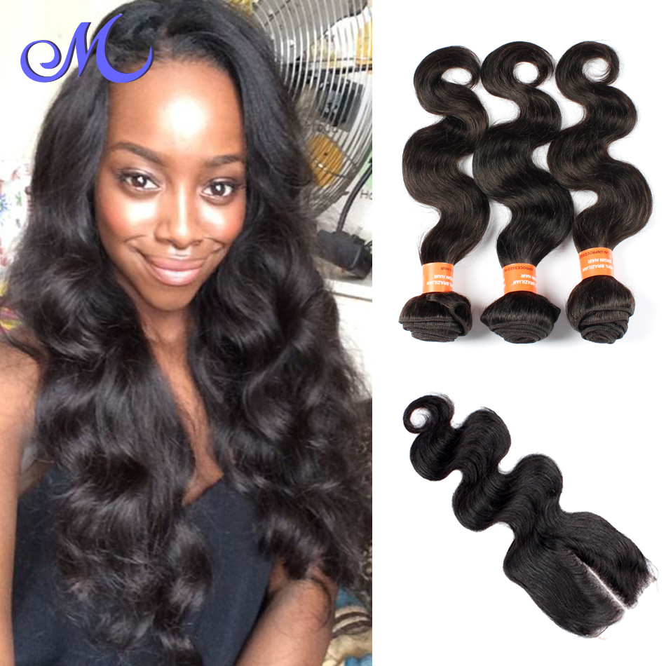 Raw Indian Hair With Closure Queen Hair Products With Closure Bundle Unprocessed Body Wave Virgin Human Hair With Lace Closure