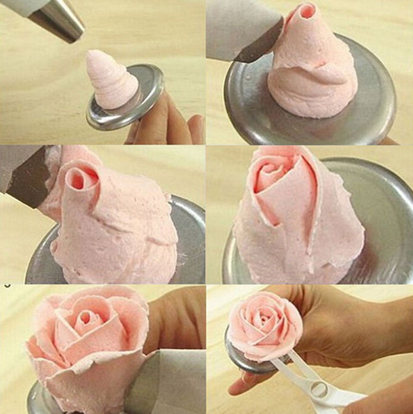 2015New Creative Stainless Steel Cake Flower Needle Cake Cupcake Icing Cream Decorating Tool