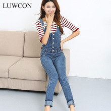 New Plus size Korean New Womens rompers Jumpsuit Denim Overalls Casual Skinny Girls Pants Jeans light blue jeans Rompers